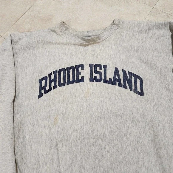 VTG 80s Rhode Island Champion Reverse Weave Warmup Men 2XL University Sweatshirt